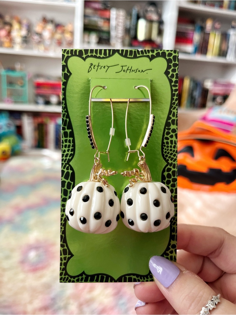 Betsey Johnson pumpkin earrings